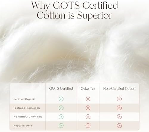 Whisper Organics Organic Cotton Pillow Protector - 2 Pack Queen Size
