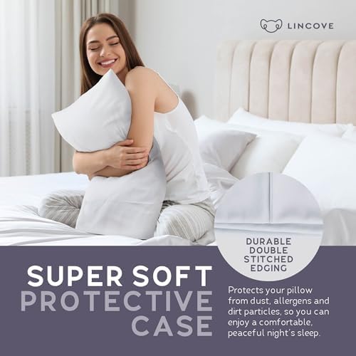 Lincove 100 Cotton Sateen Pillowcase - 20x26 Standard Size Includes 1 Pillowcase