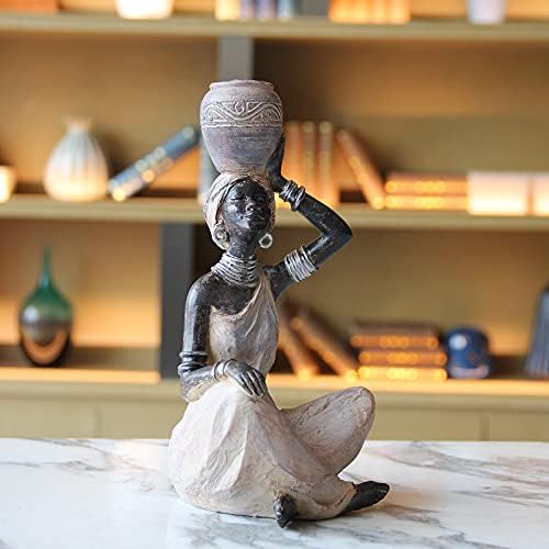 Leekung African Lady Statue Home Decor