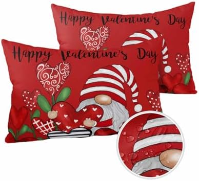 Waterproof Pillow Protector 2 Pack with Red Love Flowers Design