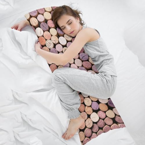 MEIKKO Wine Corks Body Pillow Cover with Zipper 20x54
