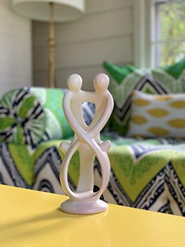 Natural Soapstone Family Sculpture - 2 Parents 4 Children