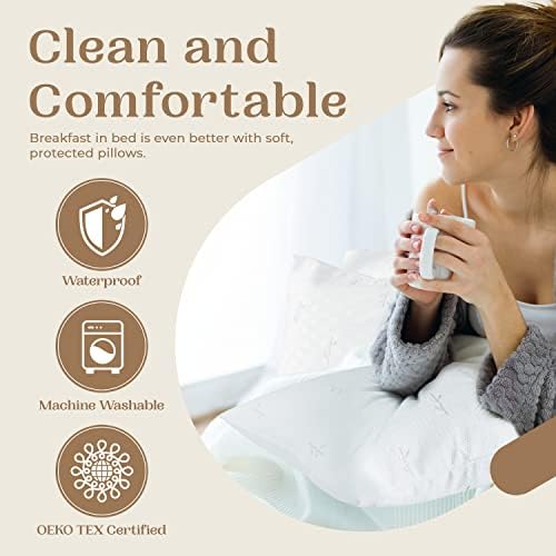 FeelAtHome Cooling Pillow Cover Waterproof 65 Polyester 35 Rayon