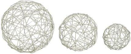 Deco 79 Set of 3 Silver Metal Geometric Sculptures
