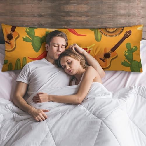 Traditional Mexican Symbols Body Pillow Cover with Zipper 20x54
