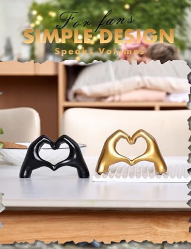 Heart Hands Sculpture Gold Decor Living Room Bedroom Accent
