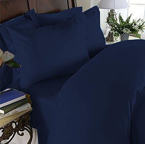 Elegant Comfort 4-Piece Microfiber Sheet Set Queen Dark Blue