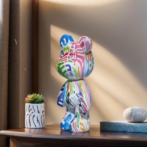 Zige Lily Bear Statue Resin Graffiti Sculpture 1