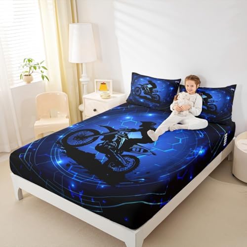 Castle Fairy Motorcycle Fitted Sheet Set with Pillowcases 1
