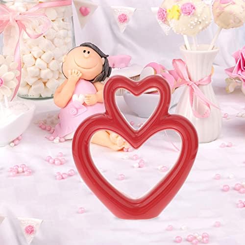 LUOZZY Red Heart Ceramic Sculpture Wedding Centerpiece