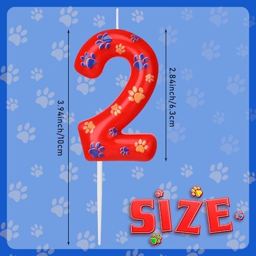 Conelist Number 2 Dog Paw Birthday Candles