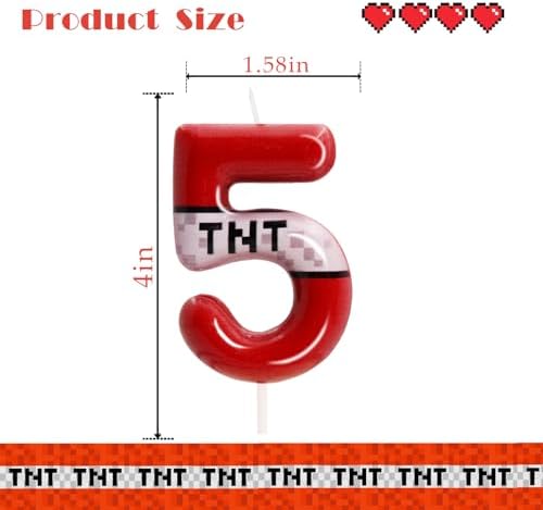 OGnomiFX Number 5 Red Birthday Candle for Kids