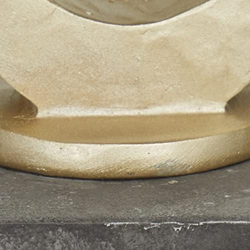 Deco 79 Polystone Abstract Gold Sculpture with Black Base