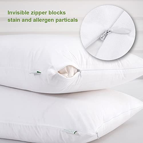 2 Pack Waterproof Pillow Protectors Queen Size 1