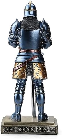 Medieval Knight Statue with Sword Blue 1512 Inch