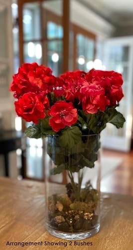 17 Silk Geranium Flower Bush - Red Case of 12