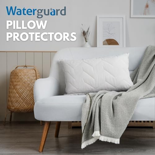 Waterguard Quilted Pillow Protector - Waterproof Bed Bug Proof Queen Size