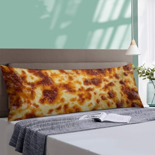 MEIKKO Baked Cheese Crust Body Pillow Cover with Zipper 20x54