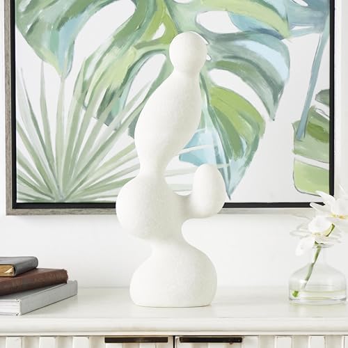 Deco 79 Polystone White Abstract Sculpture Home Decor Statue