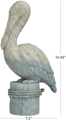 Deco 79 Blue Polystone Sculpture with Rope Details