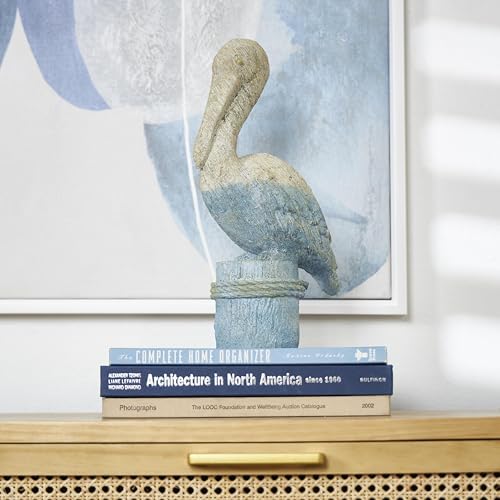 Deco 79 Blue Polystone Sculpture with Rope Details