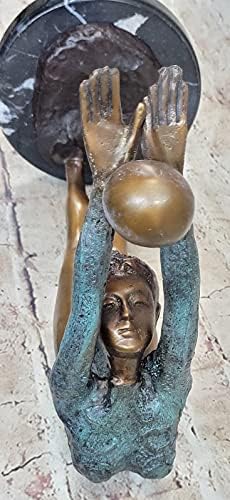 Limited Edition Floor Kid Gymnast Bronze Sculpture on Marble Base