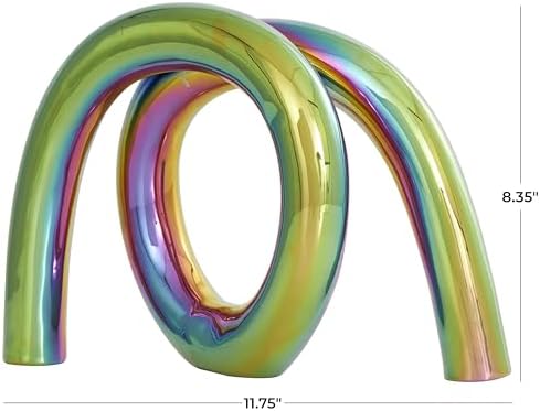 Deco 79 Rainbow Shimmer Ceramic Statue