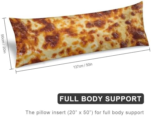 MEIKKO Baked Cheese Crust Body Pillow Cover with Zipper 20x54
