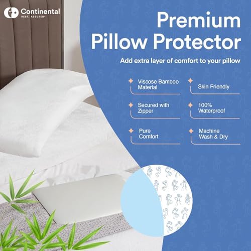 Continental Bedding Bamboo Viscose Pillow Protectors 16x16 Zippered Pack of 1
