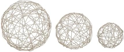 Deco 79 Set of 3 Silver Metal Geometric Sculptures
