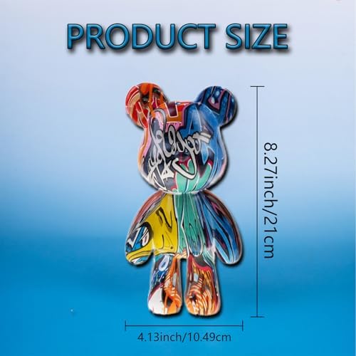Zige Lily Bear Statue Resin Graffiti Sculpture