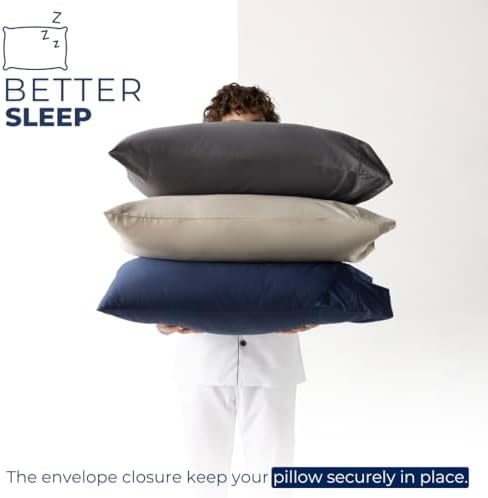Westbrooke Cotton Pillow Cases Set of 2 Light Grey Standard