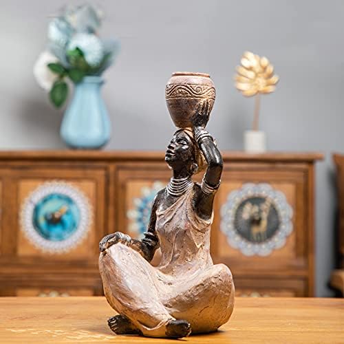 Leekung African Lady Statue Home Decor