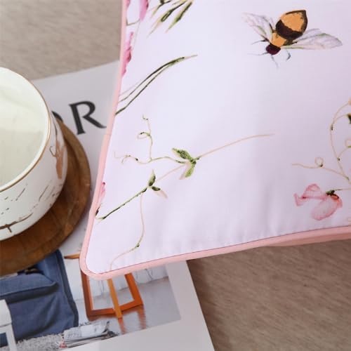 RYNGHIPY Egyptian Cotton King Pillowcases with Floral Bees Print 1