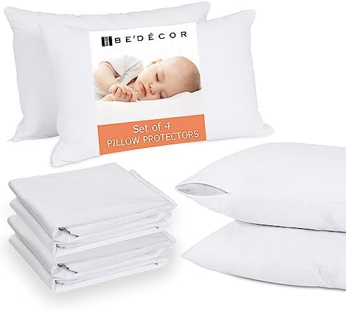 Bedecor Queen Pillow Protector with Zipper 4 Pack