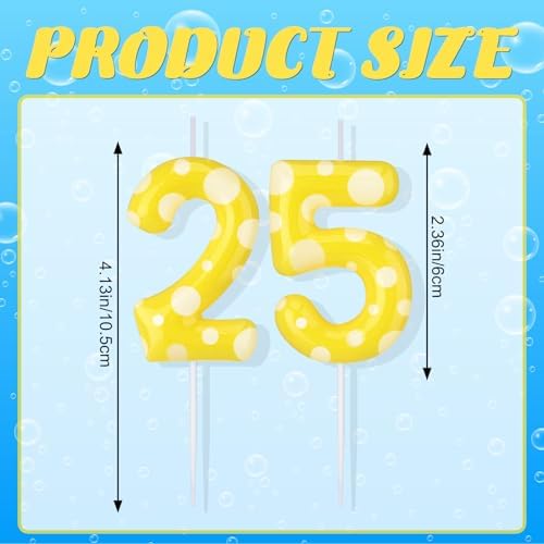 Cute Yellow Dot Sponge Birthday Candle 25