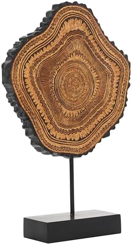 Deco 79 Brown Resin Tribal Sculpture with Black Stand