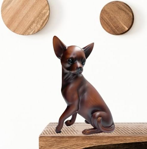 Woodgrain Chihuahua Dog Sculpture Wall Art Decor