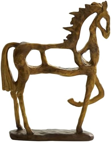 Deco 79 Gold Polystone Horse Decor Sculpture