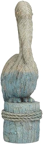 Deco 79 Blue Polystone Sculpture with Rope Details