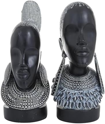 Deco 79 Polystone African Woman Statue Set of 2