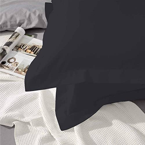 RECCI Standard Size Pillowcase 800 Thread Count Black Solid