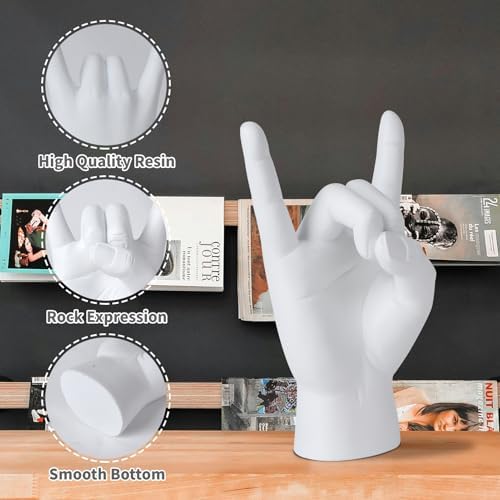 Rock and Roll Finger Sculpture White Decor