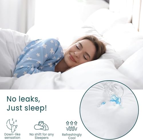 Waterproof Pillow Protectors with Zipper - 4 Pack King Size