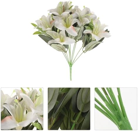 BESTOYARD Lifelike Artificial Lily Bouquet Wedding Decor