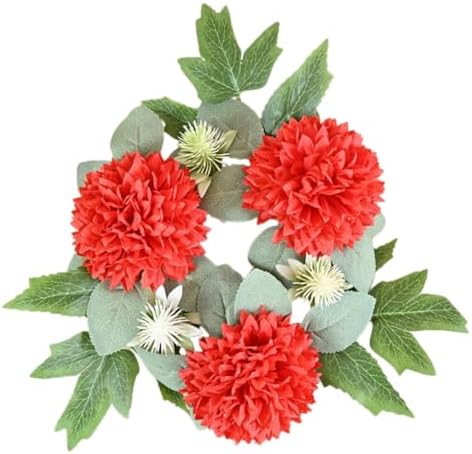 MAGICLULU Artificial Flower Candle Ring Wreath 1