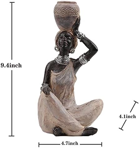 Leekung African Lady Statue Home Decor