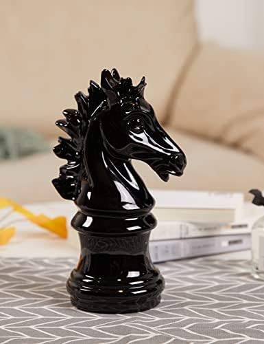 NENBOLEC Chess Decor Sculpture 10 Inch Black Statue