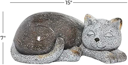 Deco 79 Polystone Cat Garden Sculpture 15 x 9 x 7 Gray