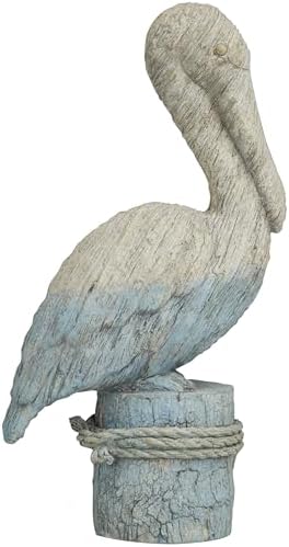 Deco 79 Blue Polystone Sculpture with Rope Details